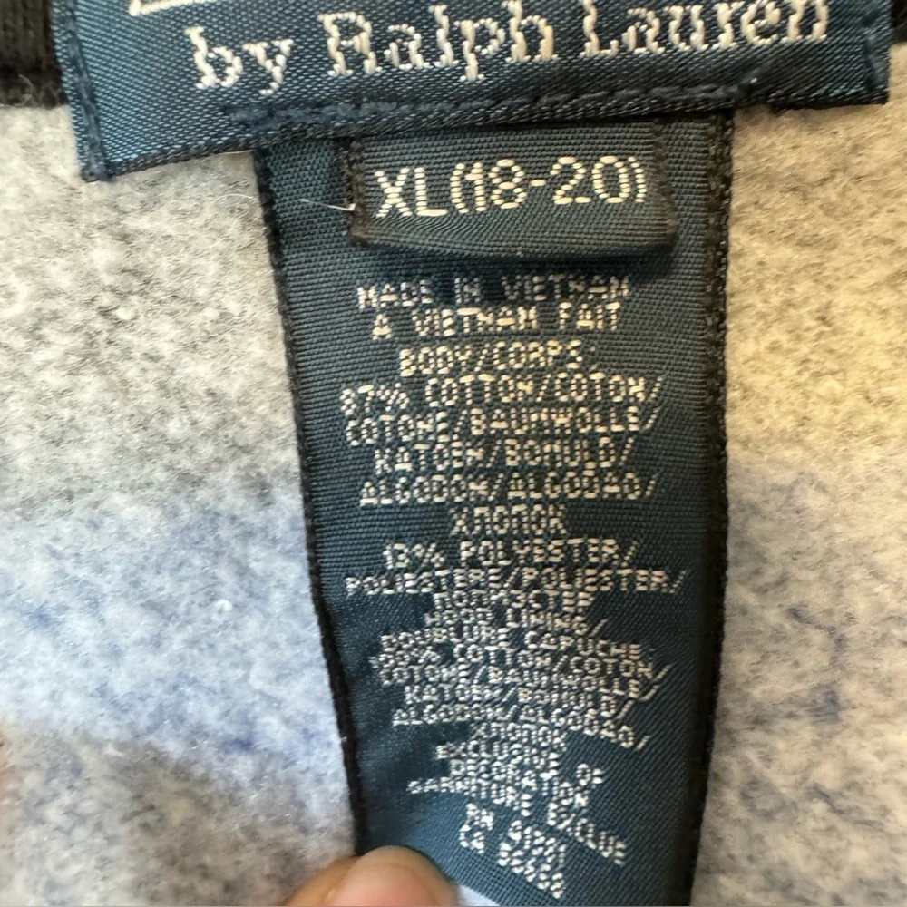 POLO Ralph Lauren Full Zip Hoodie‎ Sweatshirt Rugby Style Boys XL Womens Medium
